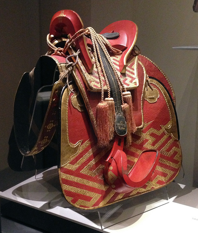 HORSE TACK WITH SADDLE AND STIRRUPS