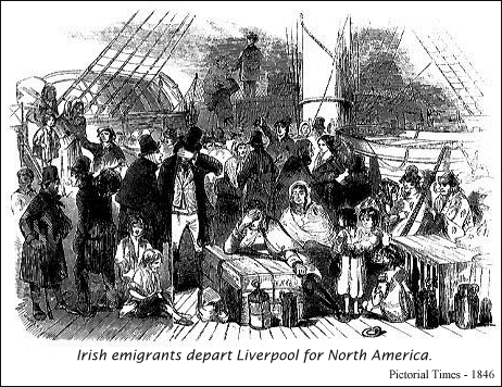 Irish emigrants depart Liverpool for North America. 