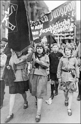 Communist youths in Berlin demonstrate on May Day 1931.