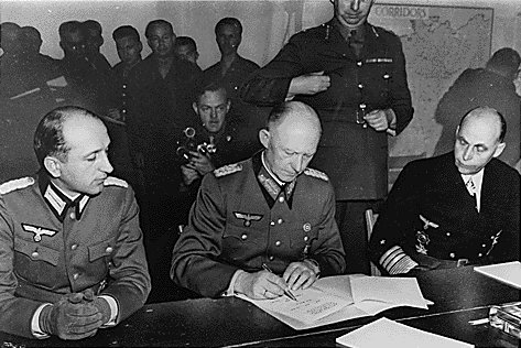 May 7, 1945 - Unconditional surrender of all German forces to Allies.