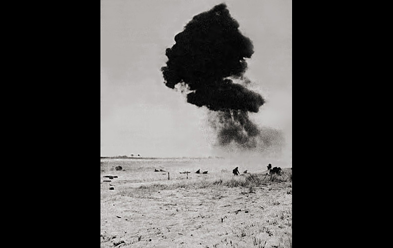 Troops on Utah Beach endure German artillery fire.