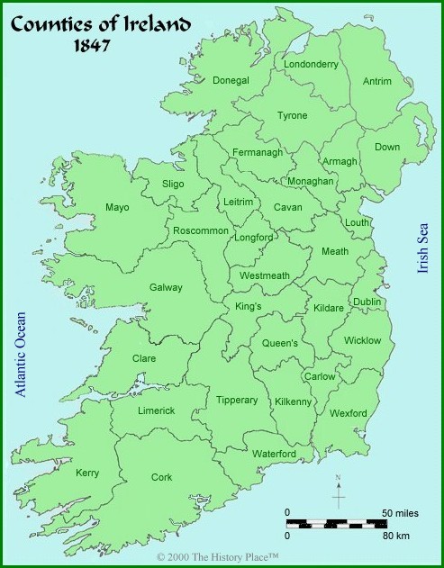 Counties of Ireland in 1847