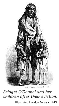 Bridget O'Donnel and her children after their eviction.